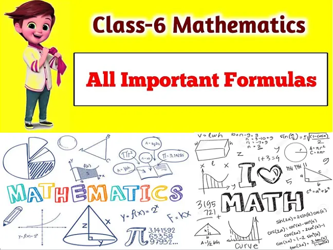 Important Maths Formulas of Class 6 in Detail